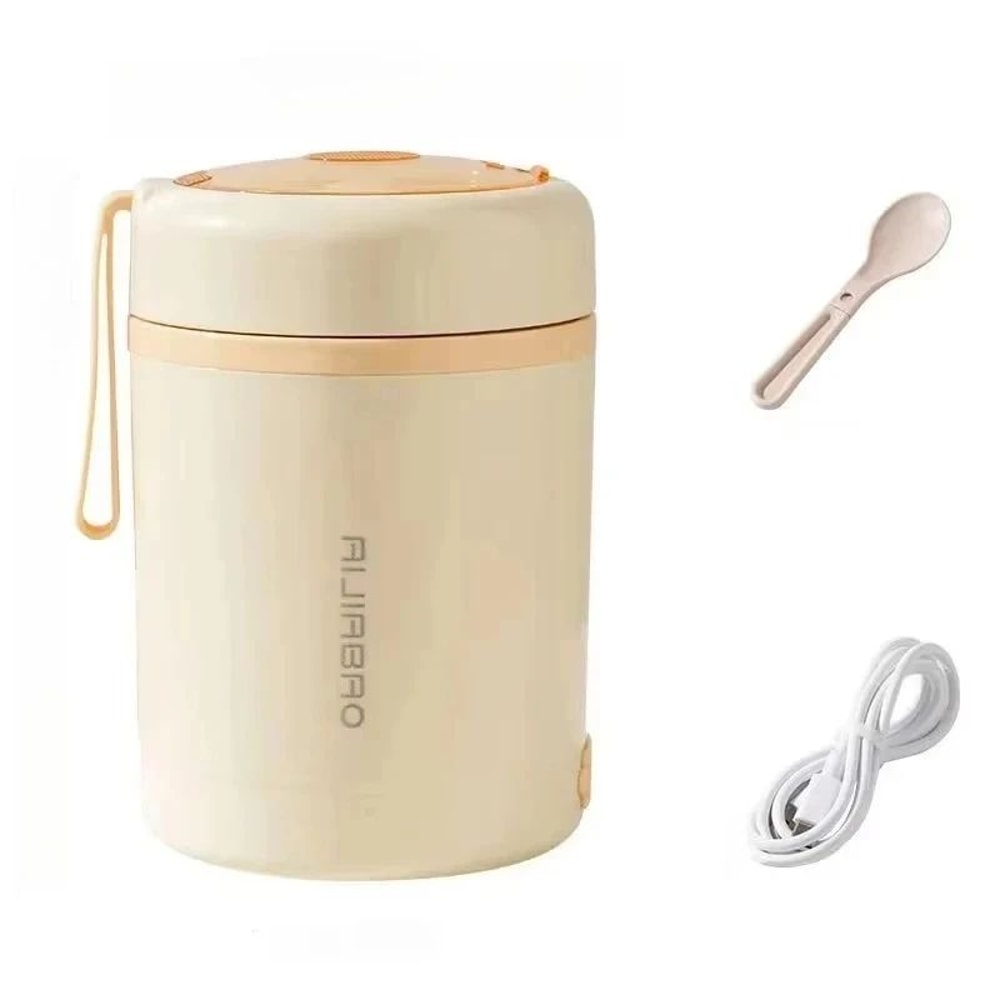 600ml Electric Heating Lunch Box USB Powered Portable Food Warmer With Stainless Steel Container 5