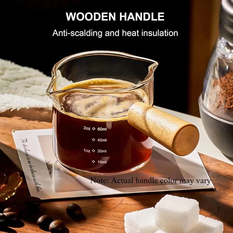 Italian Glass Espresso Measuring Cup With Handle 35oz Double Spout Coffee Cup With Scale 3