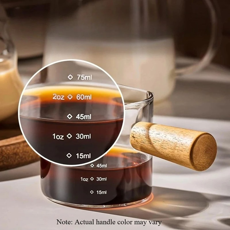 Italian Glass Espresso Measuring Cup With Handle 35oz Double Spout Coffee Cup With Scale 4