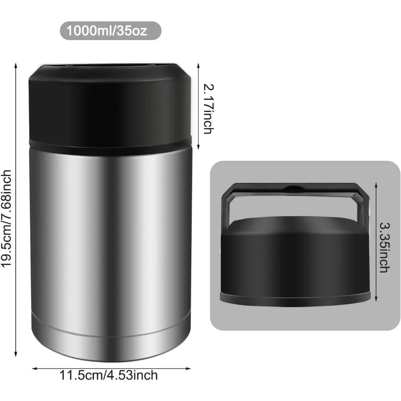 35oz Stainless Steel Soup Thermos Vacuum Insulated LeakProof Food Container For Hot Cold Meals 2