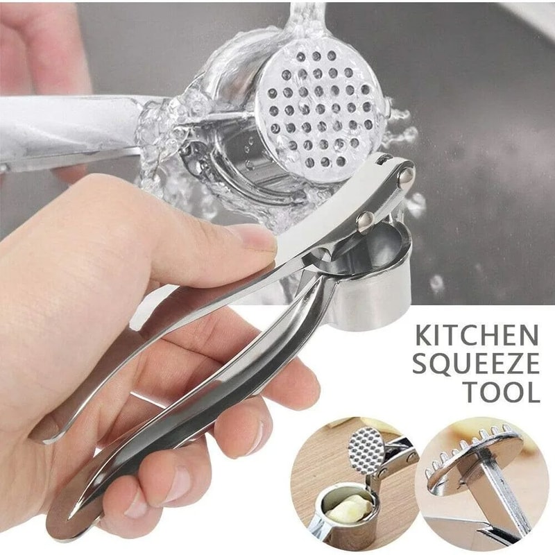 HeavyDuty Stainless Steel Garlic Press Ginger Crusher EasyClean Kitchen Squeezer 3