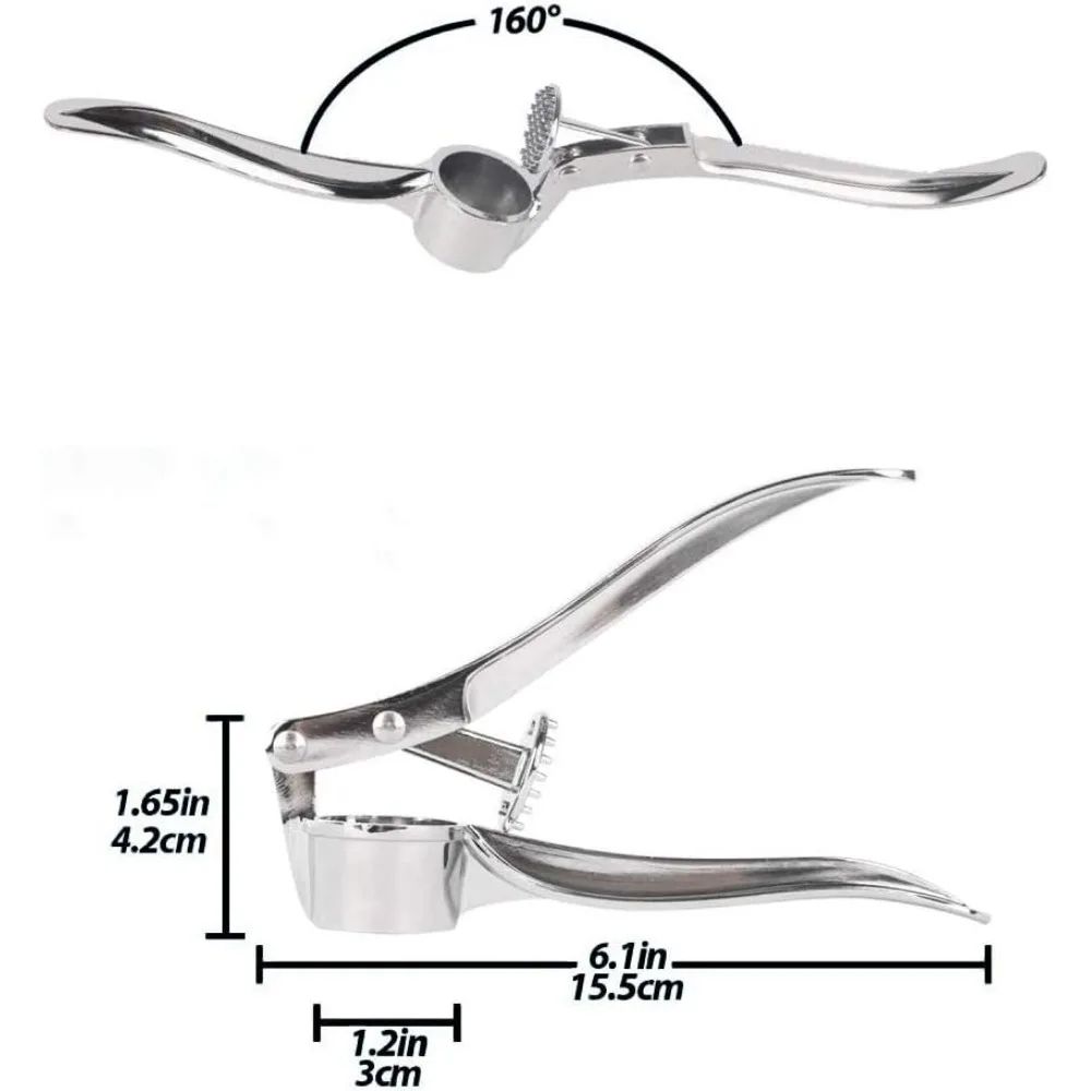 HeavyDuty Stainless Steel Garlic Press Ginger Crusher EasyClean Kitchen Squeezer 4