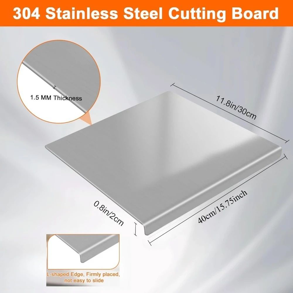 304 Stainless Steel Cutting Board Large Metal Cutting Board For Meat Vegetables Baking 1