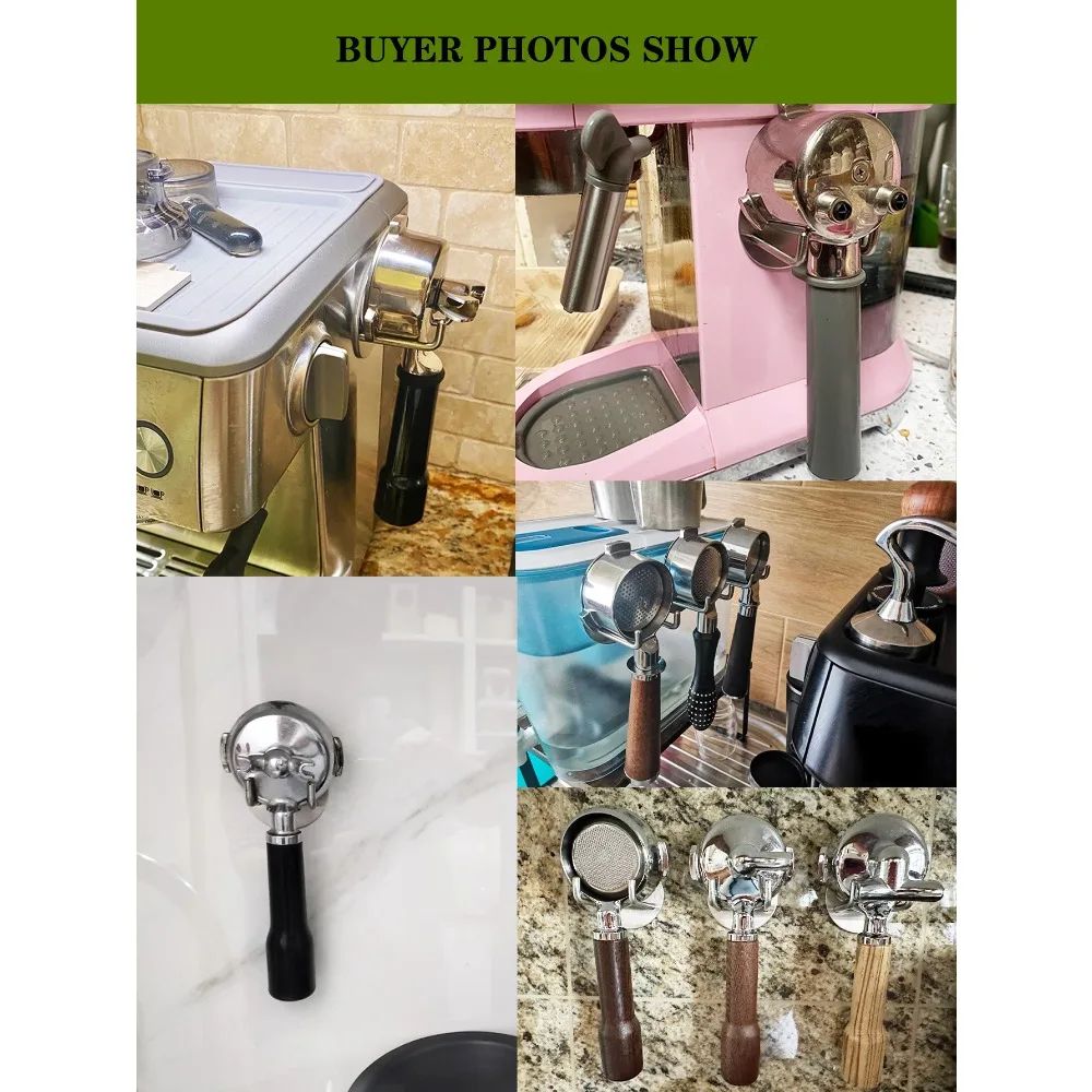 SelfAdhesive Bottomless Portafilter Wall Rack Coffee Portafilter Holder For 5158mm Espresso Tools 4