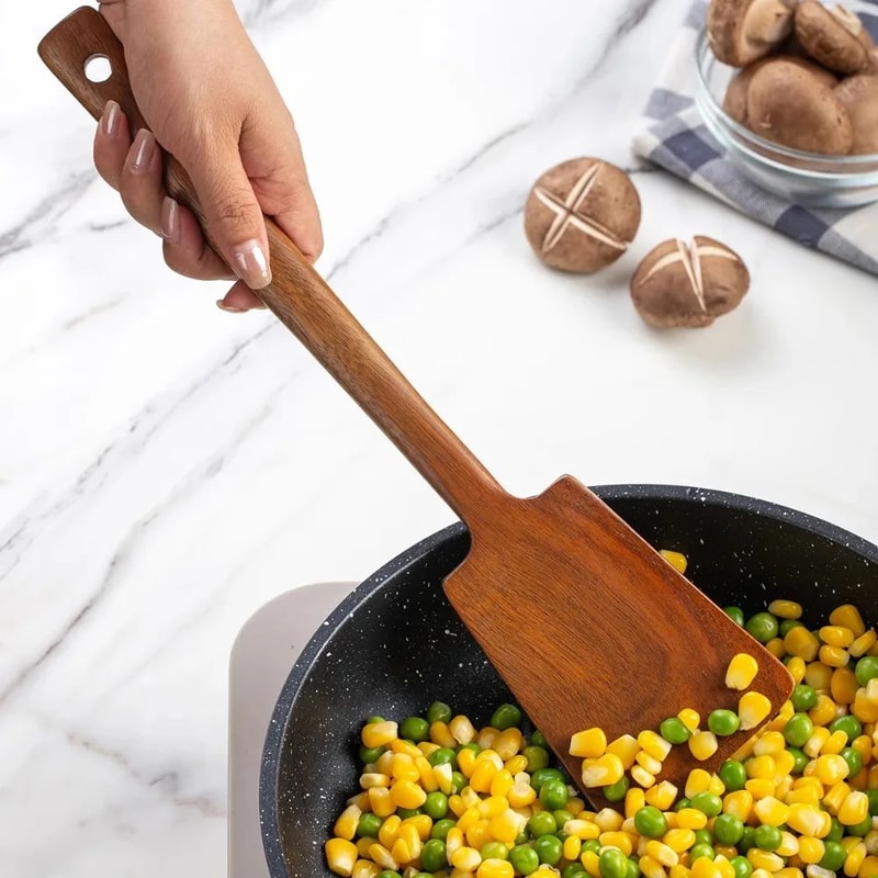 Natural Wooden Spatula For Nonstick Cookware Durable Wooden Cooking Spatula For Everyday Use 1