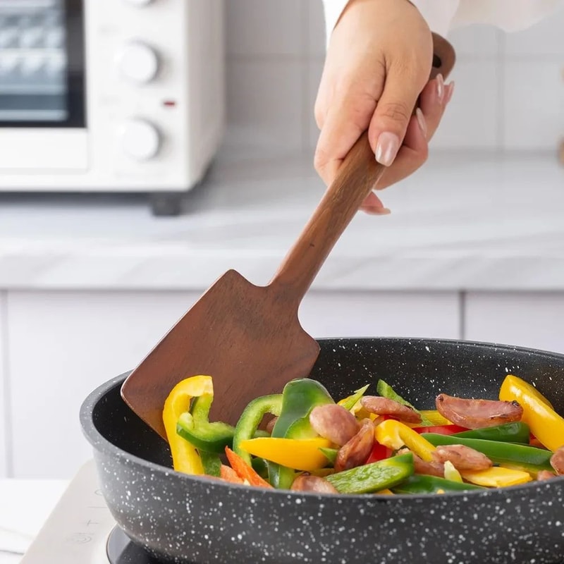 Natural Wooden Spatula For Nonstick Cookware Durable Wooden Cooking Spatula For Everyday Use 2