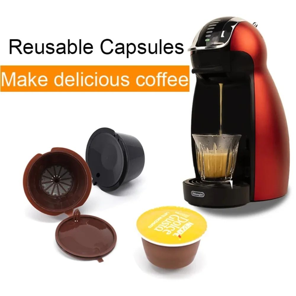 10Pack Reusable Dolce Gusto Capsules Refillable Coffee Pods With Spoon Cleaning Brush 1