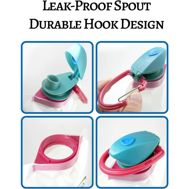 23oz Collapsible Water Bottle BPAFree Reusable Hydration Bottle For Travel Hiking Camping 2