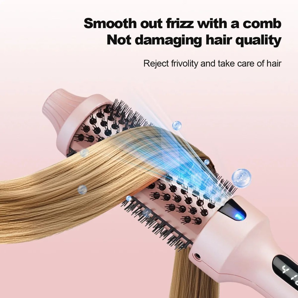 Fluffy Hair Straightening Comb 2in1 Straightener Curler For Bangs And Inner Curls 2