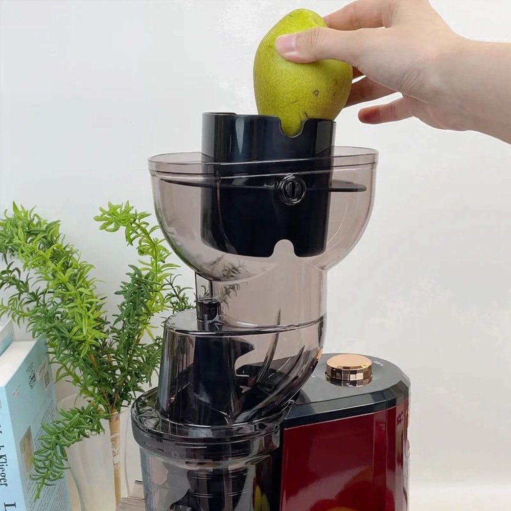 Household Slow Juicer With Large Caliber Feed Chute Cold Press Juice Extractor With Pulp Separatio 2