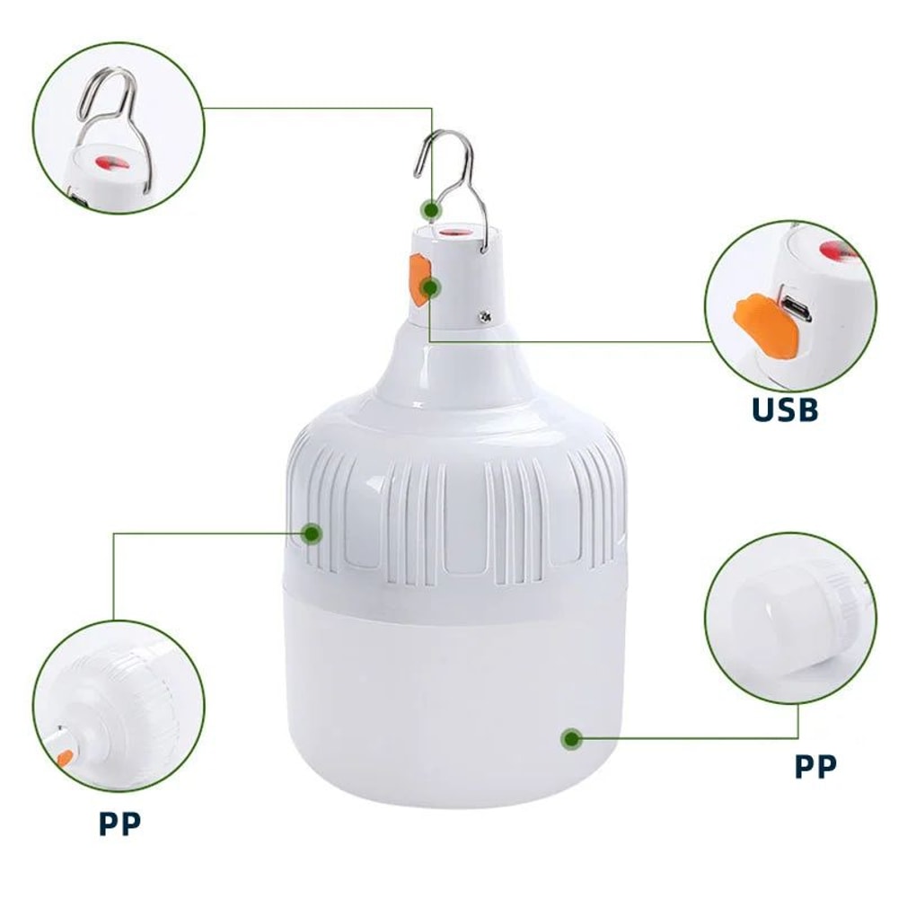 Super Bright USB Rechargeable LED Tent Light 5Mode Portable Camping Emergency Lantern 4