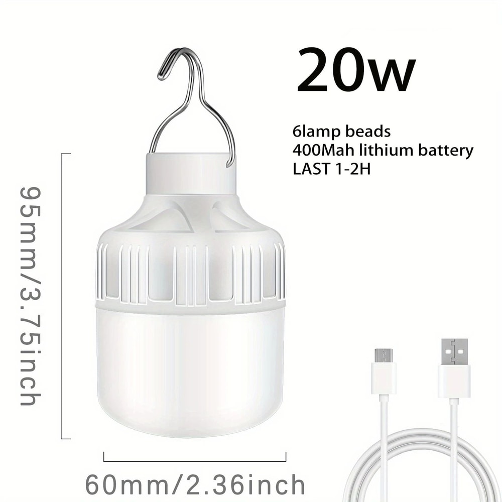 Super Bright USB Rechargeable LED Tent Light 5Mode Portable Camping Emergency Lantern 5