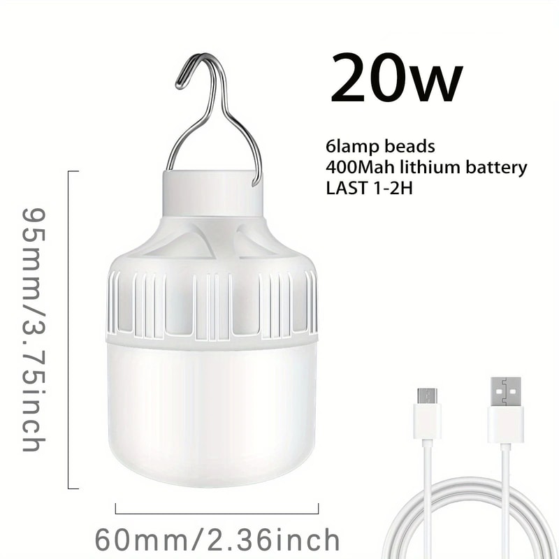 Super Bright USB Rechargeable LED Tent Light 5Mode Portable Camping Emergency Lantern 5