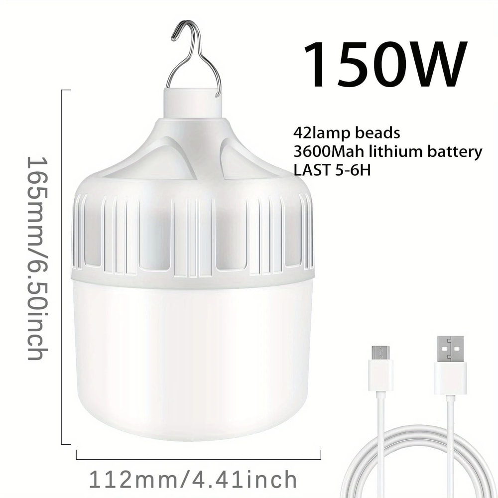 Super Bright USB Rechargeable LED Tent Light 5Mode Portable Camping Emergency Lantern 8