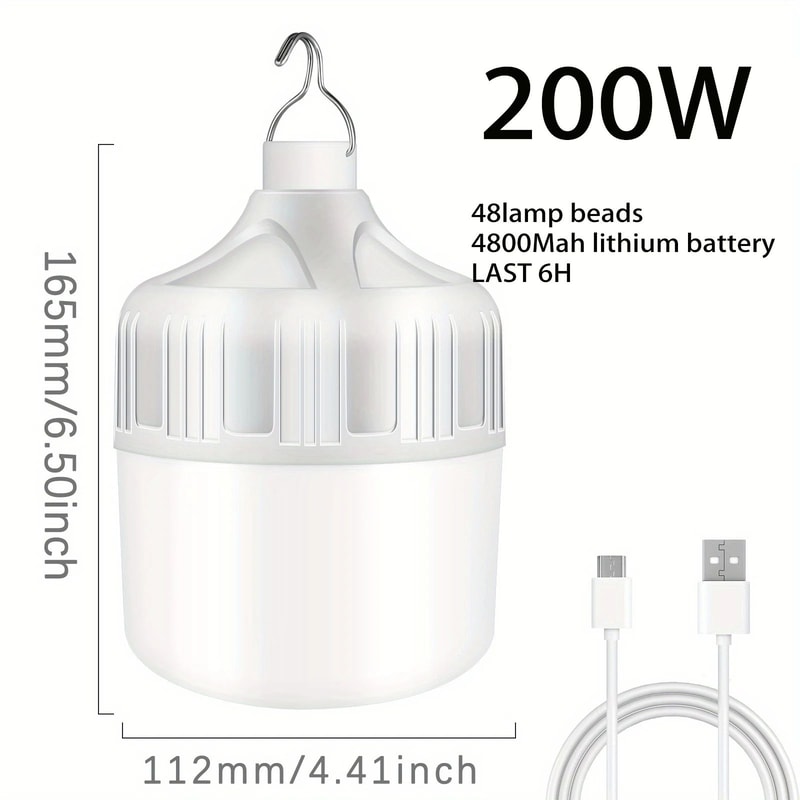 Super Bright USB Rechargeable LED Tent Light 5Mode Portable Camping Emergency Lantern 9