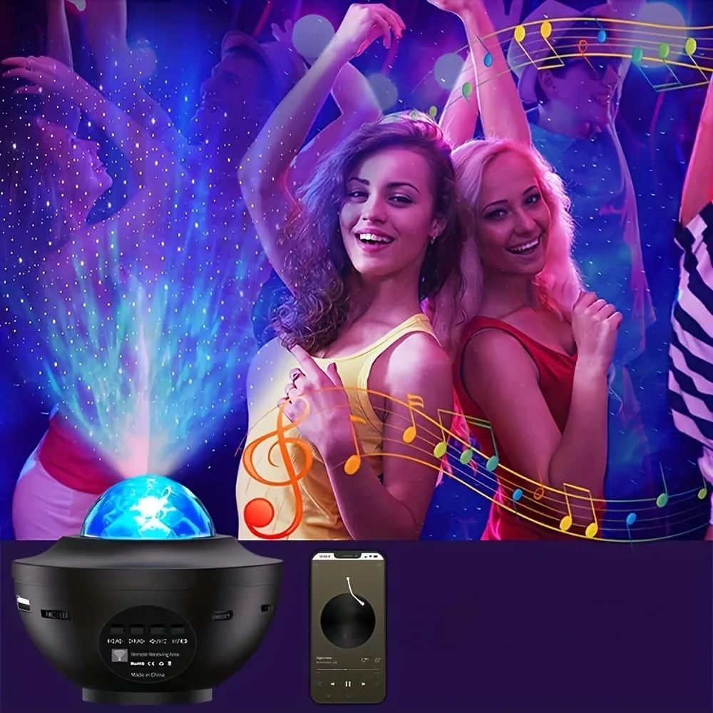 Galaxy Star LED Water Ripple Projector MultiColor USB Bedroom Night Light With Remote 2
