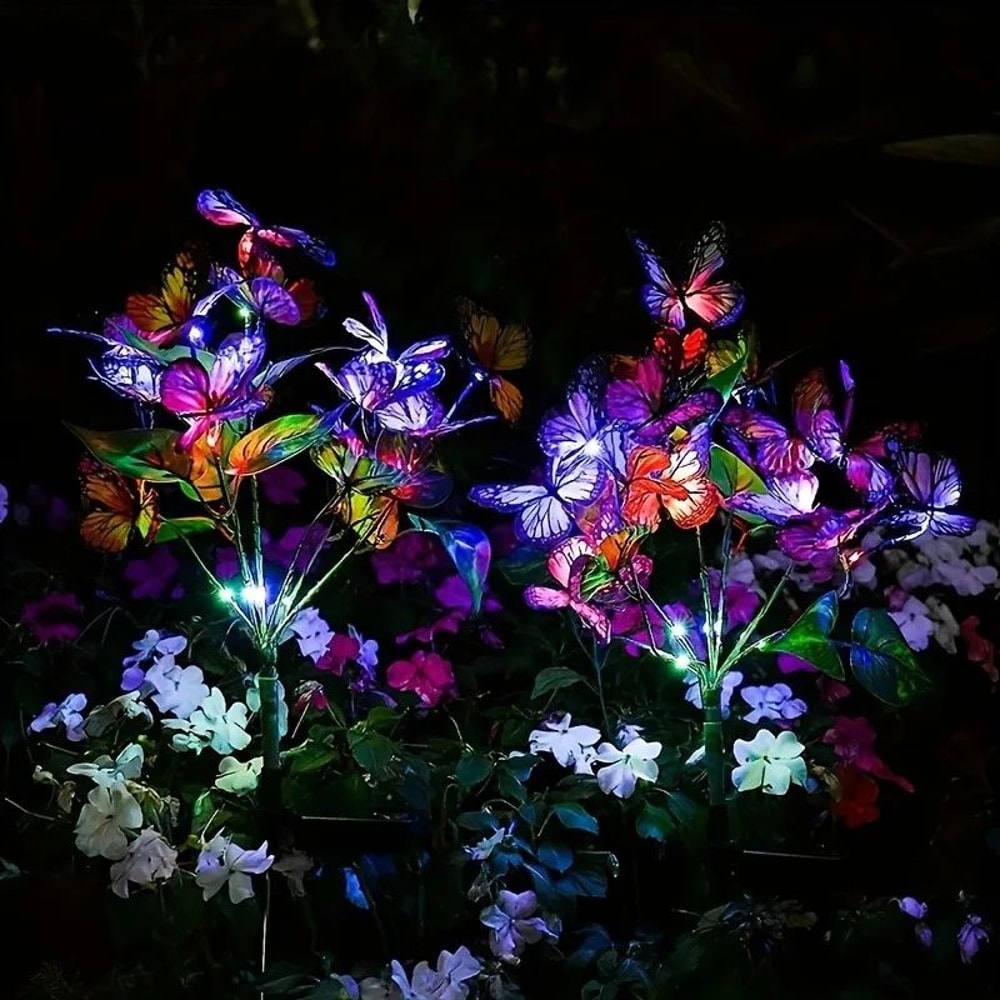 Solar Butterfly Tree Garden Light MultiColor Outdoor Solar Yard Patio Decor 0