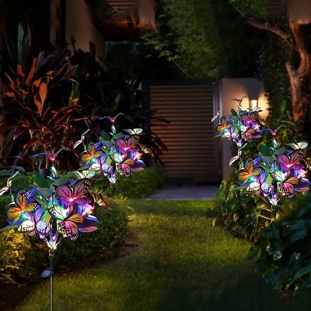 Solar Butterfly Tree Garden Light MultiColor Outdoor Solar Yard Patio Decor 1