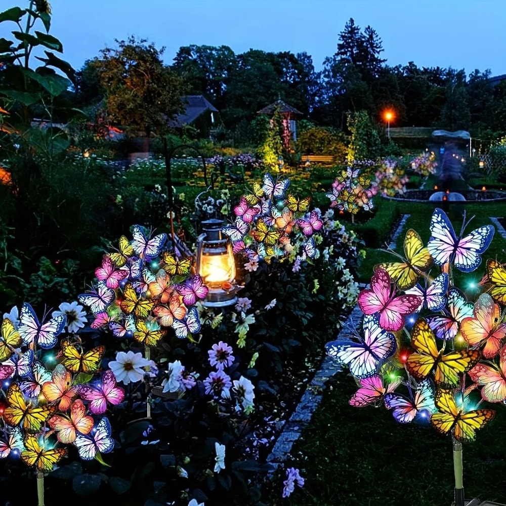 Solar Butterfly Tree Garden Light MultiColor Outdoor Solar Yard Patio Decor 2