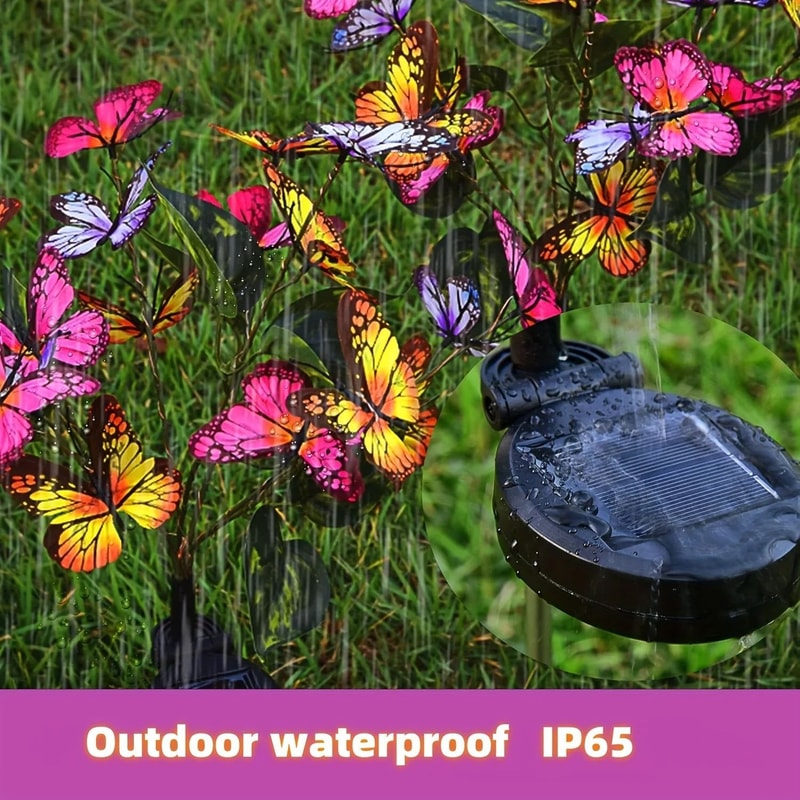 Solar Butterfly Tree Garden Light MultiColor Outdoor Solar Yard Patio Decor 4