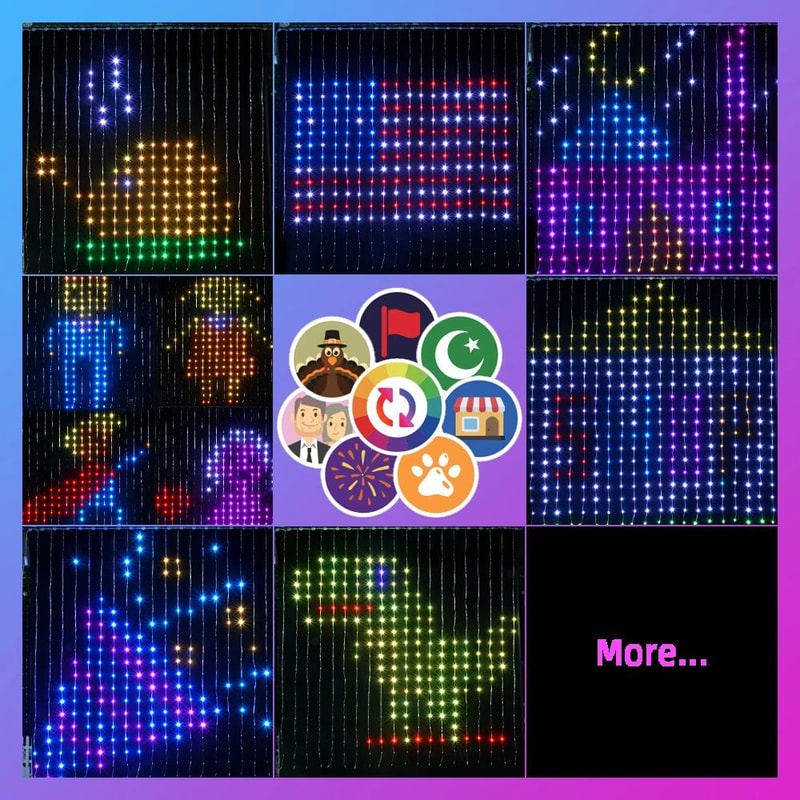 Smart 400 LED USB Curtain Lights With App Control Music Sync Colorful DIY LED Fairy Light Curtain 1