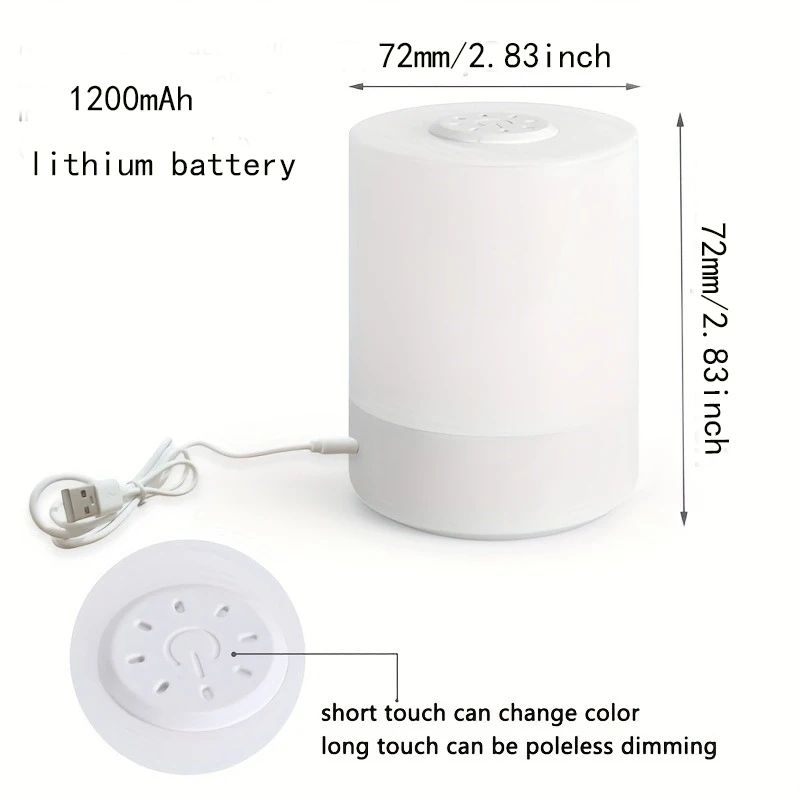 Rechargeable Portable LED Touch Night Lamp USB Rechargeable Desk Lamp For Bedside Camping 4