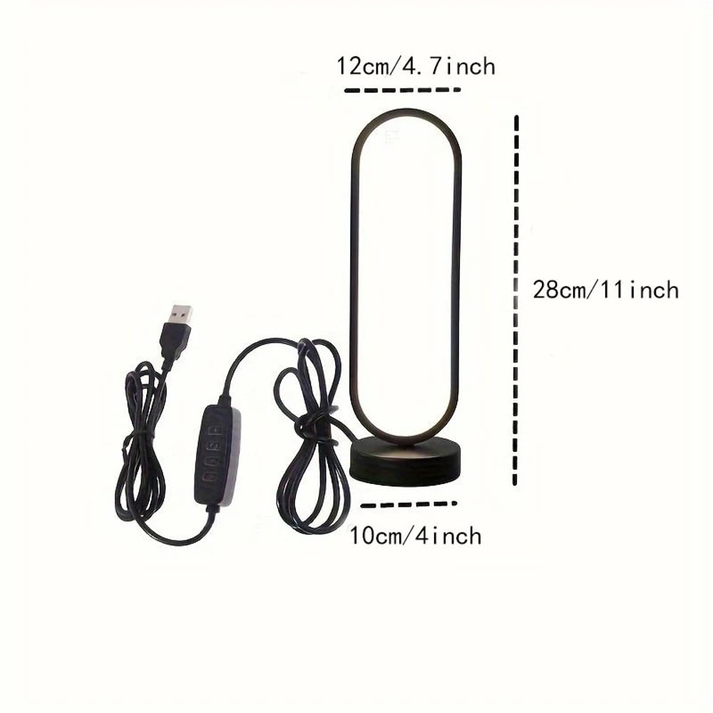USB Powered LED Desk Night Light With Adjustable Brightness Ouch Circular Lamp For Bedroom Study 4