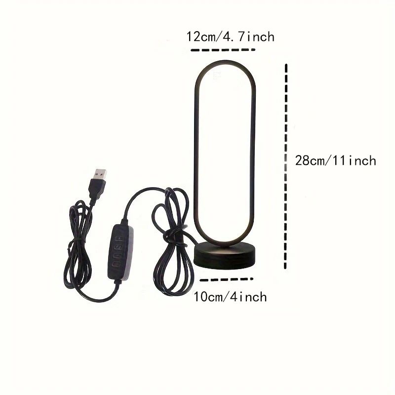 USB Powered LED Desk Night Light With Adjustable Brightness Ouch Circular Lamp For Bedroom Study 4