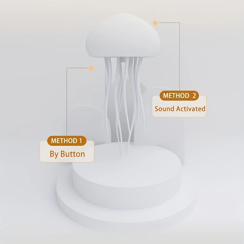 Bionic Jellyfish Night Light Voice Control Jellyfish Lamp With Floating RGB Glow For Bedroom Decor 3
