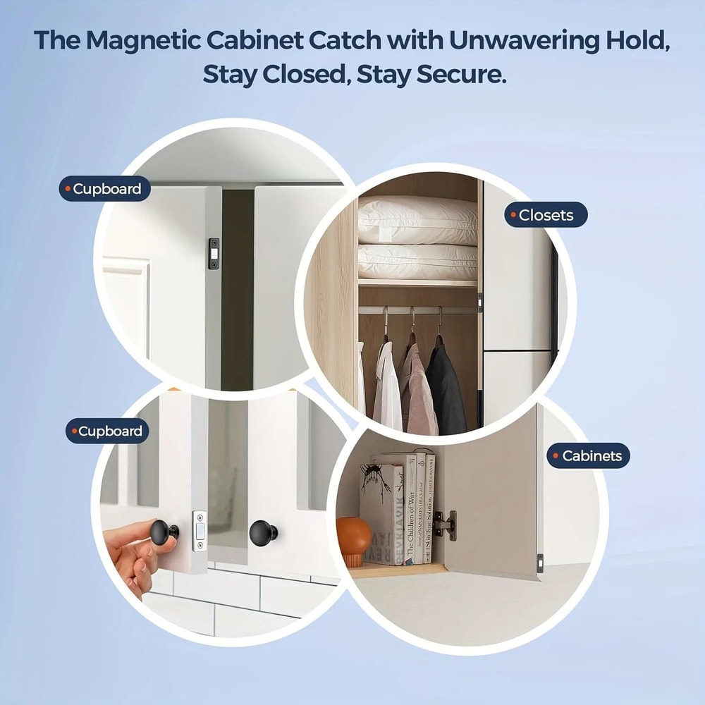 Strong Magnetic Door Stopper Set Magnetic Door Catch For Cabinets Cupboards Furniture 1