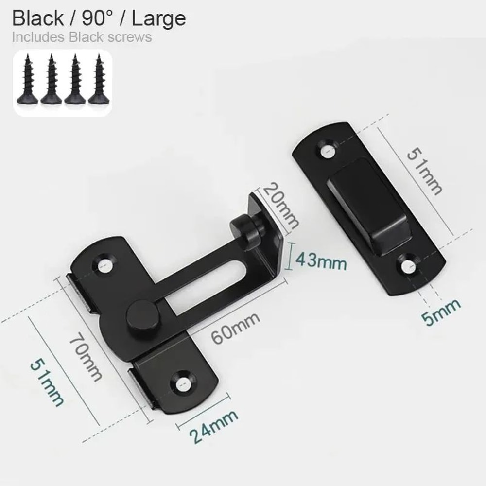 Stainless Steel Barn Door Lock Sliding Door Latch With 0180 Flip For Bathrooms Garages Pet Doors 6