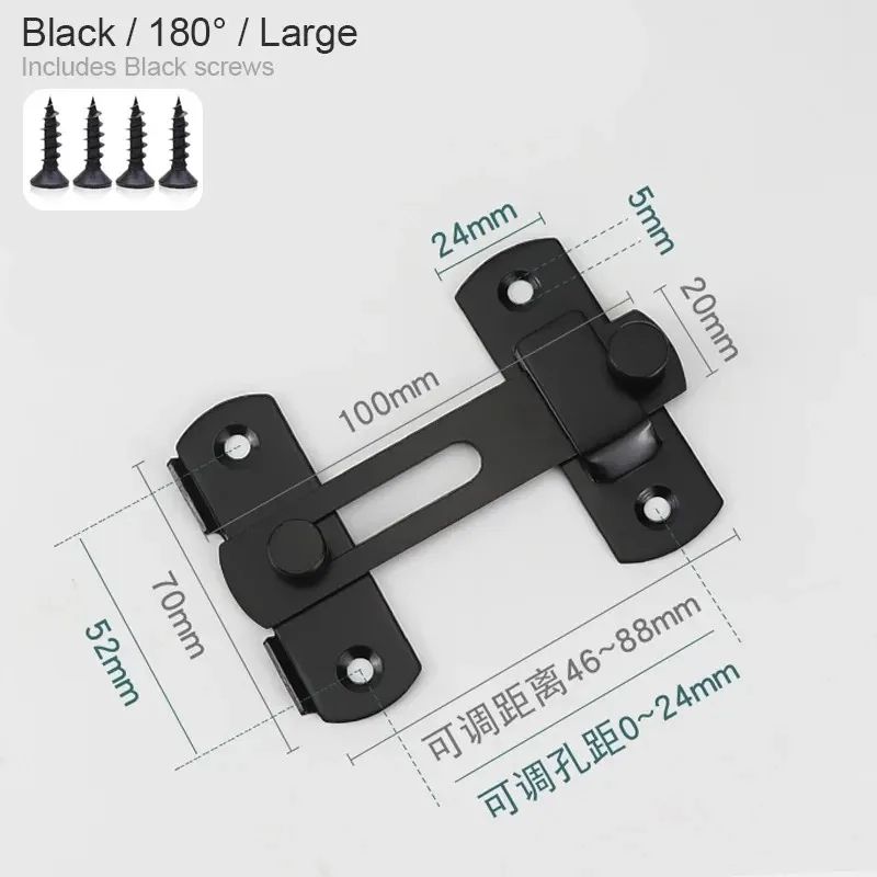 Stainless Steel Barn Door Lock Sliding Door Latch With 0180 Flip For Bathrooms Garages Pet Doors 8