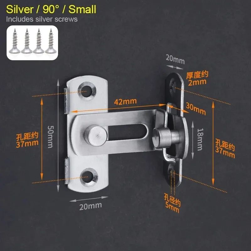 Stainless Steel Barn Door Lock Sliding Door Latch With 0180 Flip For Bathrooms Garages Pet Doors 11