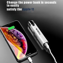 2-in-1 mini tactical flashlight power bank - led flashlight power bank with 400lm brightness & usb recharge