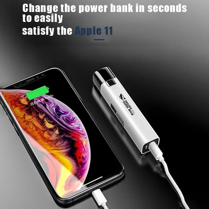 2in1 Mini Tactical Flashlight Power Bank LED Flashlight Power Bank With 400LM Brightness USB Rech 0