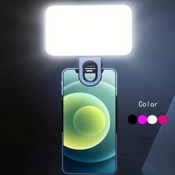 portable clip-on selfie ring light - rechargeable selfie fill light with adjustable brightness for phone & laptop