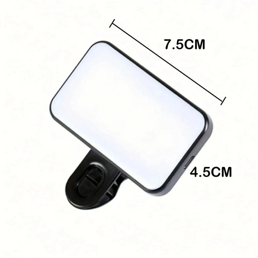 Portable ClipOn Selfie Ring Light Rechargeable Selfie Fill Light With Adjustable Brightness For Ph 4