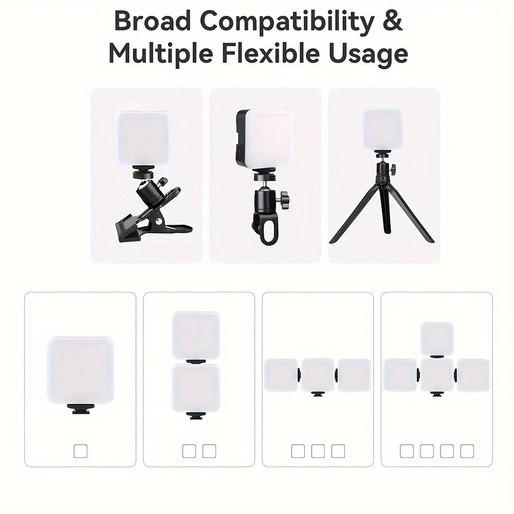 MultiPurpose ClipOn Fill Light Portable Phone Fill Light With 10 Brightness Modes USB Recharge 5