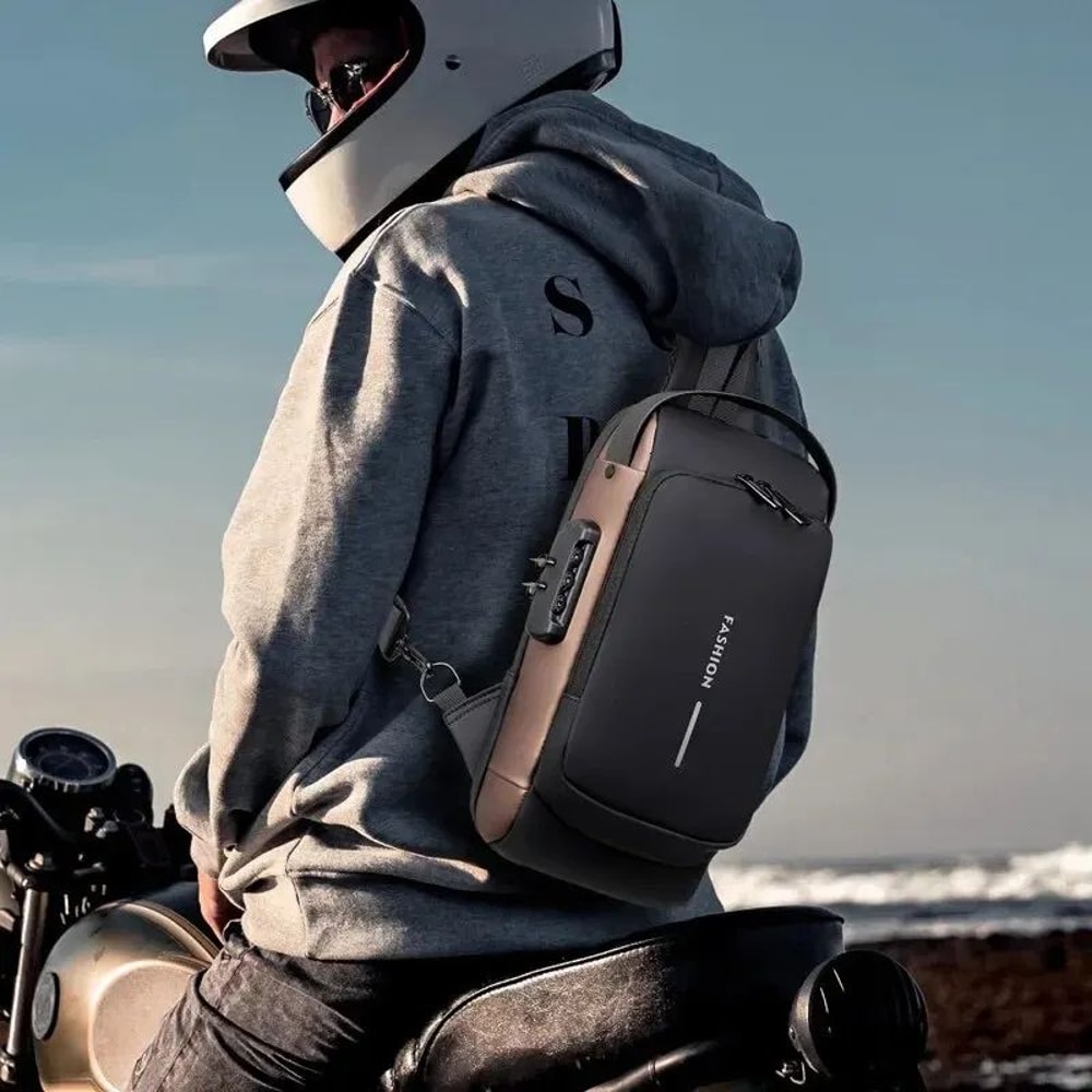 Designer PU Leather Crossbody Chest Bag Men Crossbody Bag With AntiTheft Design Smart Storage 3