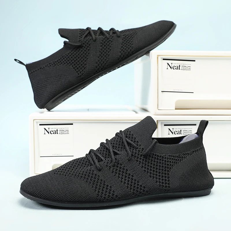 Lightweight Breathable Casual Shoes Mesh LaceUp Men Driving Loafers For Everyday Comfort 0