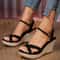 Women Wedge Platform Sandals Waterproof ThickSole Roman Style Summer Shoes 1