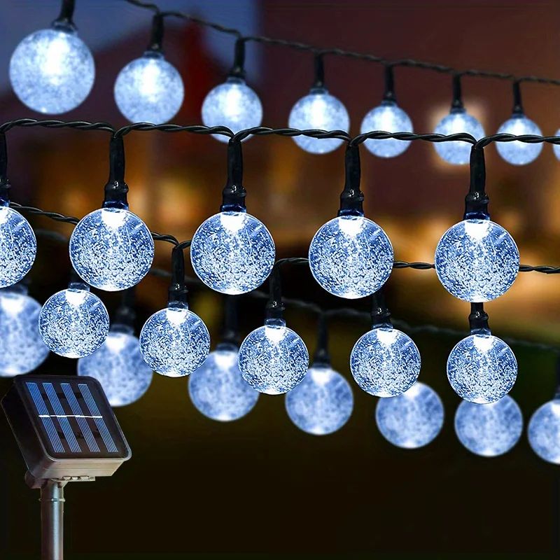 Crystal Globe Solar String Lights 39FT Outdoor Solar String Lights With 100 LED 8 Modes IP65 Water 6