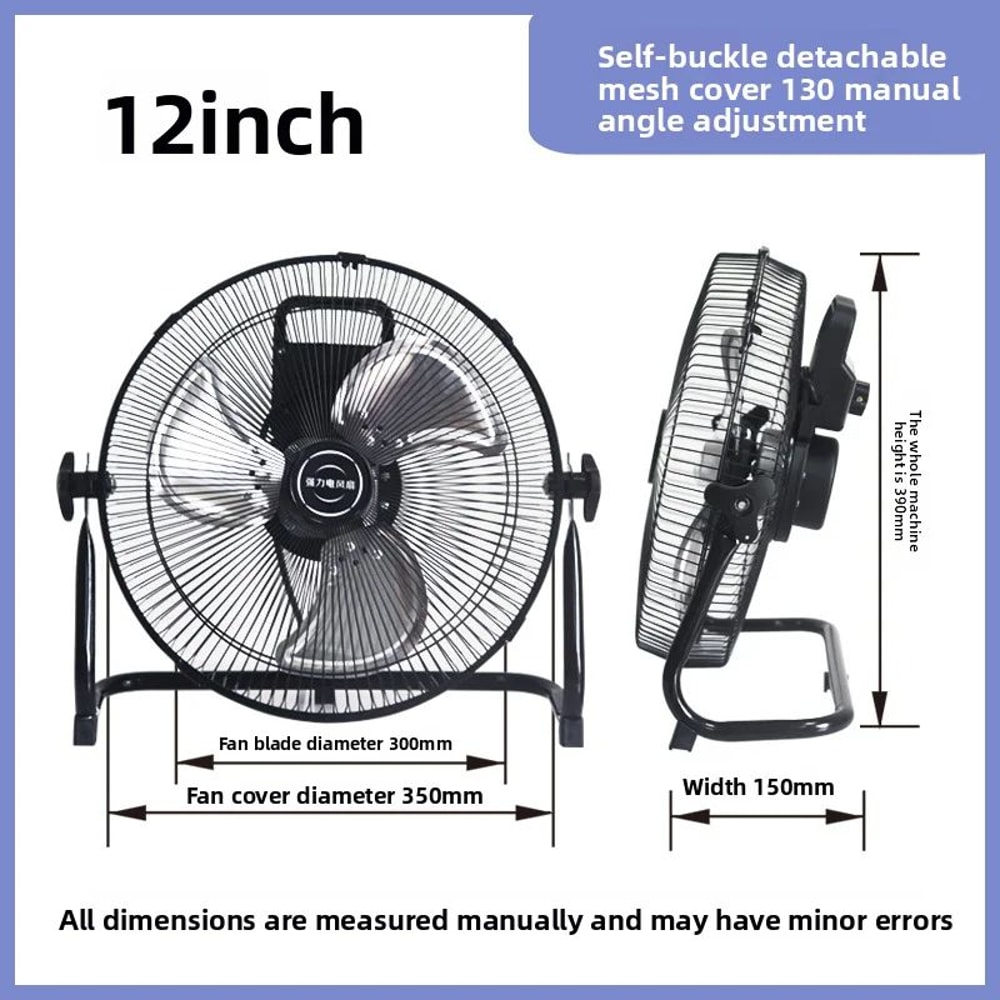 HighPower Pedestal Floor Fan Quiet Standing Fan For Home Industrial Use With HeavyDuty Airflow 9