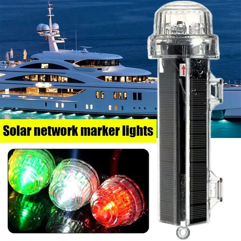 Solar Marine Net Marker Light Waterproof Marine Navigation Light For Buoy Anchor Net Safety 2