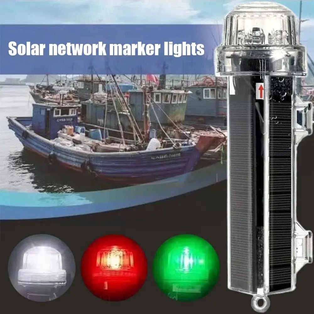 Solar Marine Net Marker Light Waterproof Marine Navigation Light For Buoy Anchor Net Safety 3