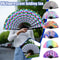 Foldable Rave Hand Fan Colorful Rave Fan With Reflective Gradient Design For Festivals Dance 0