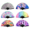 Foldable Rave Hand Fan Colorful Rave Fan With Reflective Gradient Design For Festivals Dance 4