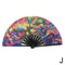 Foldable Rave Hand Fan Colorful Rave Fan With Reflective Gradient Design For Festivals Dance 15