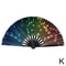 Foldable Rave Hand Fan Colorful Rave Fan With Reflective Gradient Design For Festivals Dance 16