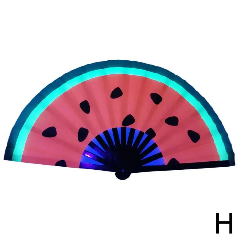 Foldable Rave Hand Fan Colorful Rave Fan With Reflective Gradient Design For Festivals Dance 13